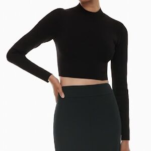 Aritzia LADIES’ BABATON SCULPT KNIT LEVEL TURTLENECK Size SMALL BLACK NWT S/O